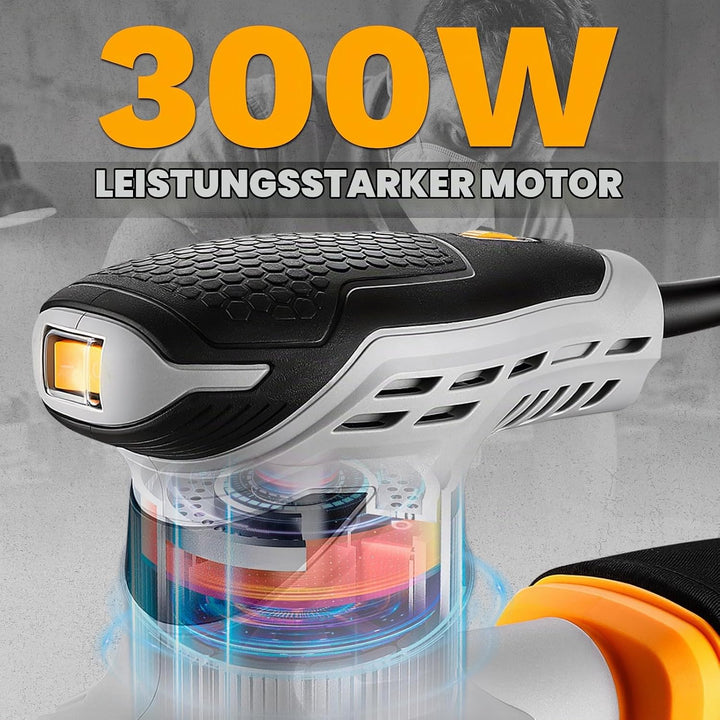 DEKOPRO 300W Exzenterschleifer, 125mm Schleifmaschine mit 6 Geschwindigkeiten(7000-13000U/min), 16 S