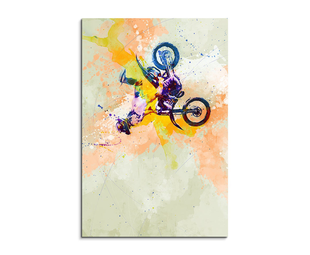 Motorrad Xgames I 90x60cm Wandbild SPORTBILD Aquarell Art tolle Farben von Paul Sinus