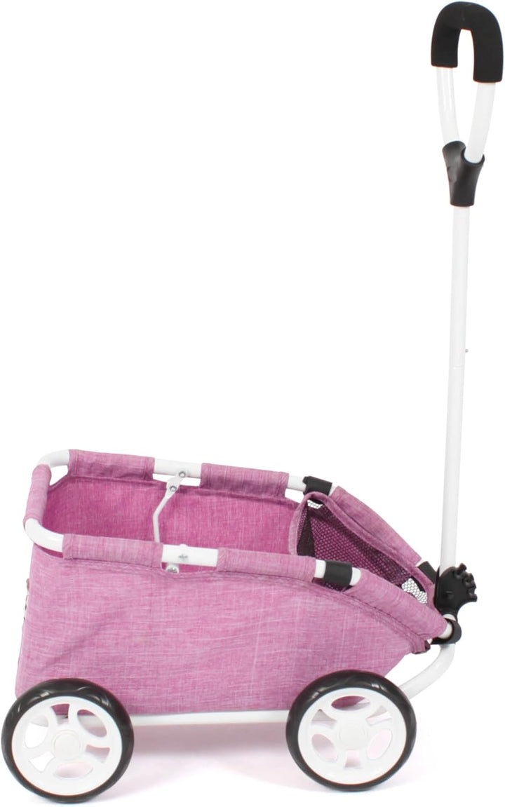 Bayer Chic 2000 - Ziehwagen Skipper, Kleiner Bollerwagen für Teddys, Puppen und Spielzeug, Jeans pin