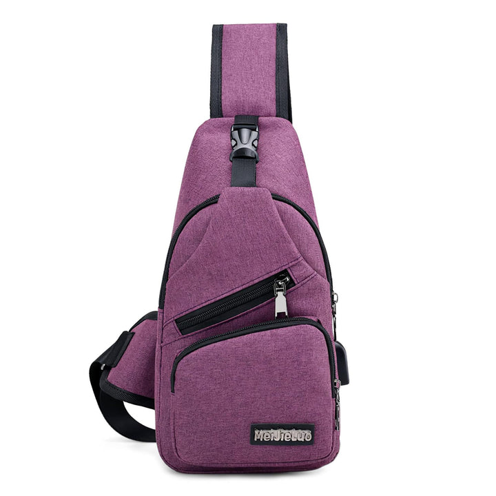 VARLIVOO Herren Sling Bag mit USB Port Crossbody Bag Diebstahlsicherung Schultertaschen Reise Wander