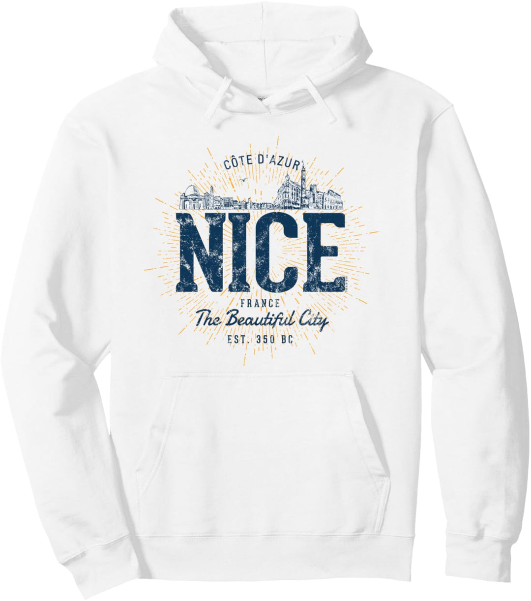 Retro Stil Vintage Frankreich Nizza Pullover Hoodie