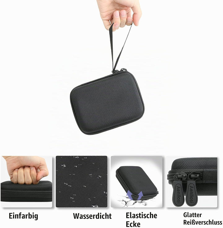 Aenllosi Hartschalenhülle für Samsung T7/T7 Touch/T7 Shield/T9 Mobile SSD | Netztasche für Kabel und