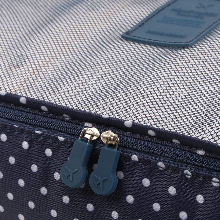 Mossio 7er-Set Packwürfel mit Schuhtasche – Reisegepäck Organizer, blau (Blau) - PH-BUDY Blauer Krei