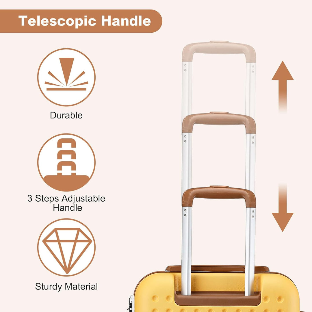 KONO Handgepäck Koffer Set mit Kosmetikkoffer Reisegepäck-Sets Beautycase Koffer Trolleys Reisekoffe