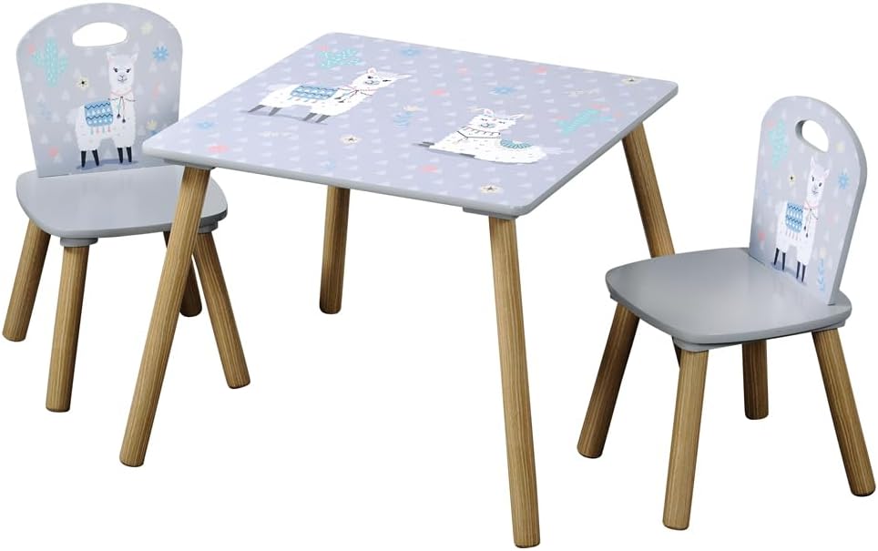 Kesper | Kindertisch mit 2 Stühlen, Material: Faserplatte, Masse: Tisch: 55 x 55 x 45 cm, Stuhl: 27