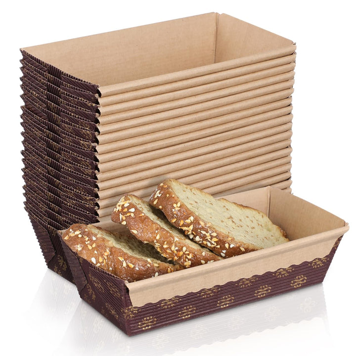POPETPOP 20 Stück Backform Kastenform aus Papier, Einweg Kastenform Brot und Kuchen, Rechteckig Brot