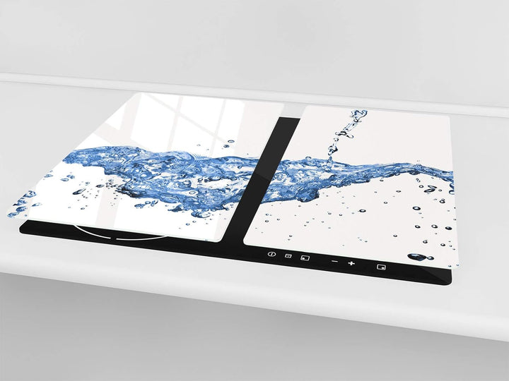 Küchenbrett aus Hartglas und Induktionskochplattenabdeckung – Schneideplatten SINGLE mit 60 x 52 cm