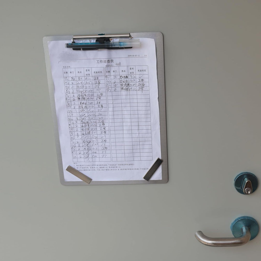 Magnetische Klemmbretter aus Edelstahl, Metallklemmbretter mit flachem 304-Clip, schwarze Tafeln für