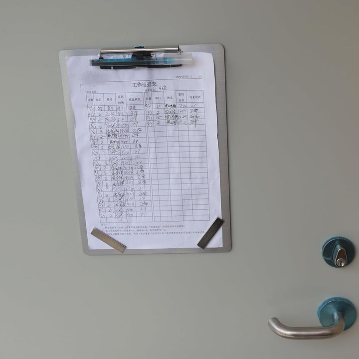 Magnetische Klemmbretter aus Edelstahl, Metallklemmbretter mit flachem 304-Clip, schwarze Tafeln für