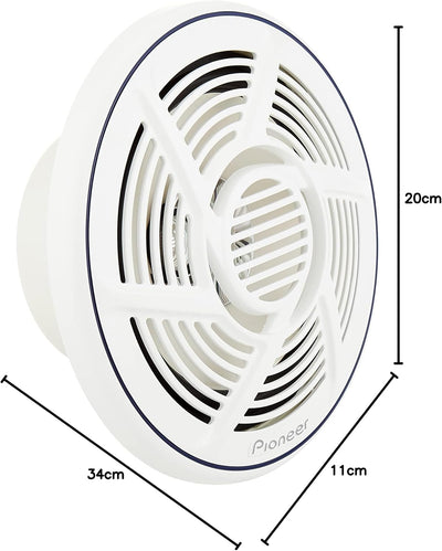 Pioneer TS-MR1600 Marinetauglicher Doppelkonus Outdoor Lautsprecher (100 W), 16 cm, Eingangsnennleis