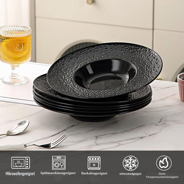 Berglander Suppenschalen Set mit 6, wiederverwendbare 260ml Kunststoff-Multipurpose-Teller für Pilzs
