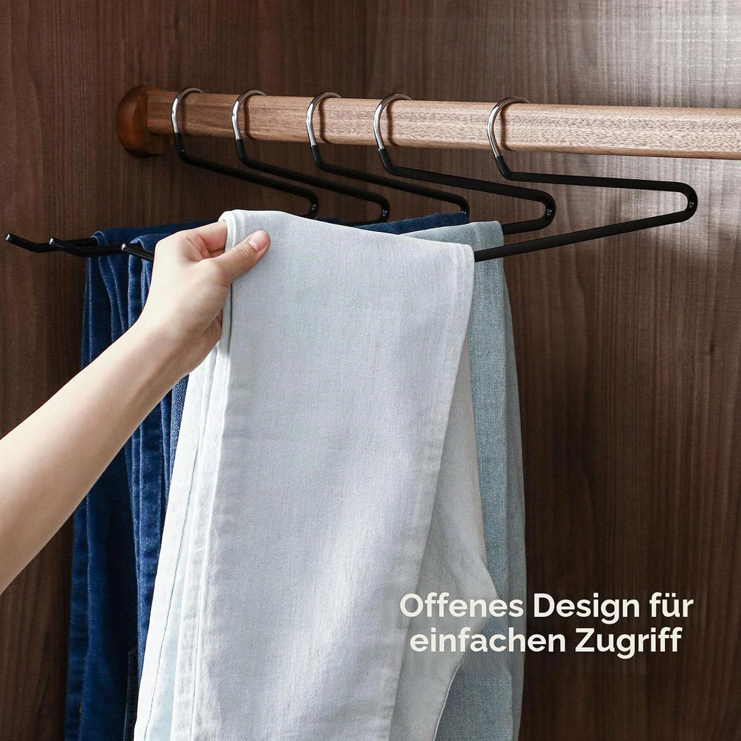 SHIMOYAMA Hosenbügel, Metall, rutschfest, Einzelstange, offenes Ende, Kleiderbügel für Jeans, Hosen,