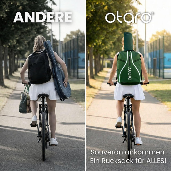 Otaro Tennisrucksack mit Schuhfach (Für 2 Tennisschläger) Inkl. Separierten Schuhfach & Schlägerschu