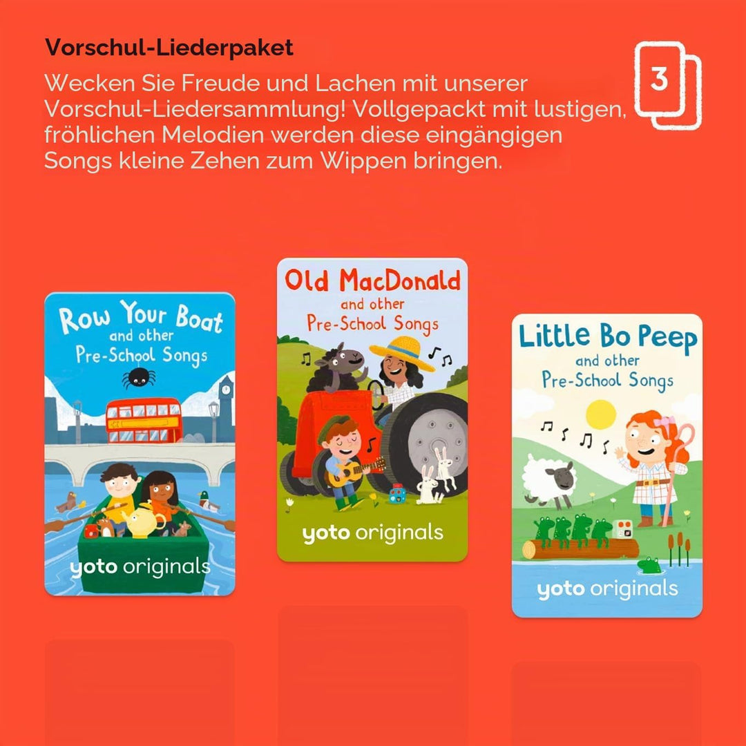 Yoto Pre-School Songs Pack – Erste Wörter auf Englisch, Audio-Album zum Hören auf Geschichtenerzähle