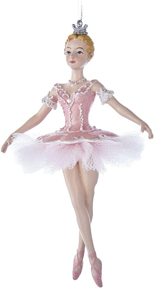 Baumschmuck Ballett Tänzerin - Baumkugel Ballerina, Weihnachtsdeko, Christbaumkugel (Rosa)