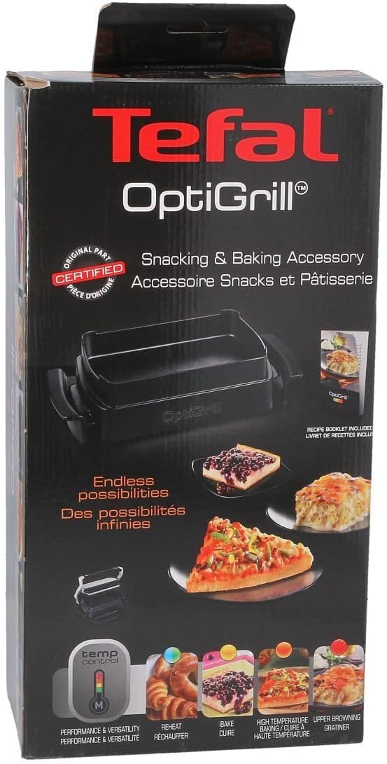 Tefal Backschale XA7258 + Rezeptbuch für OptiGrill, 1,6 Liter, Antihaftbeschichtung, Aluminiumdruckg