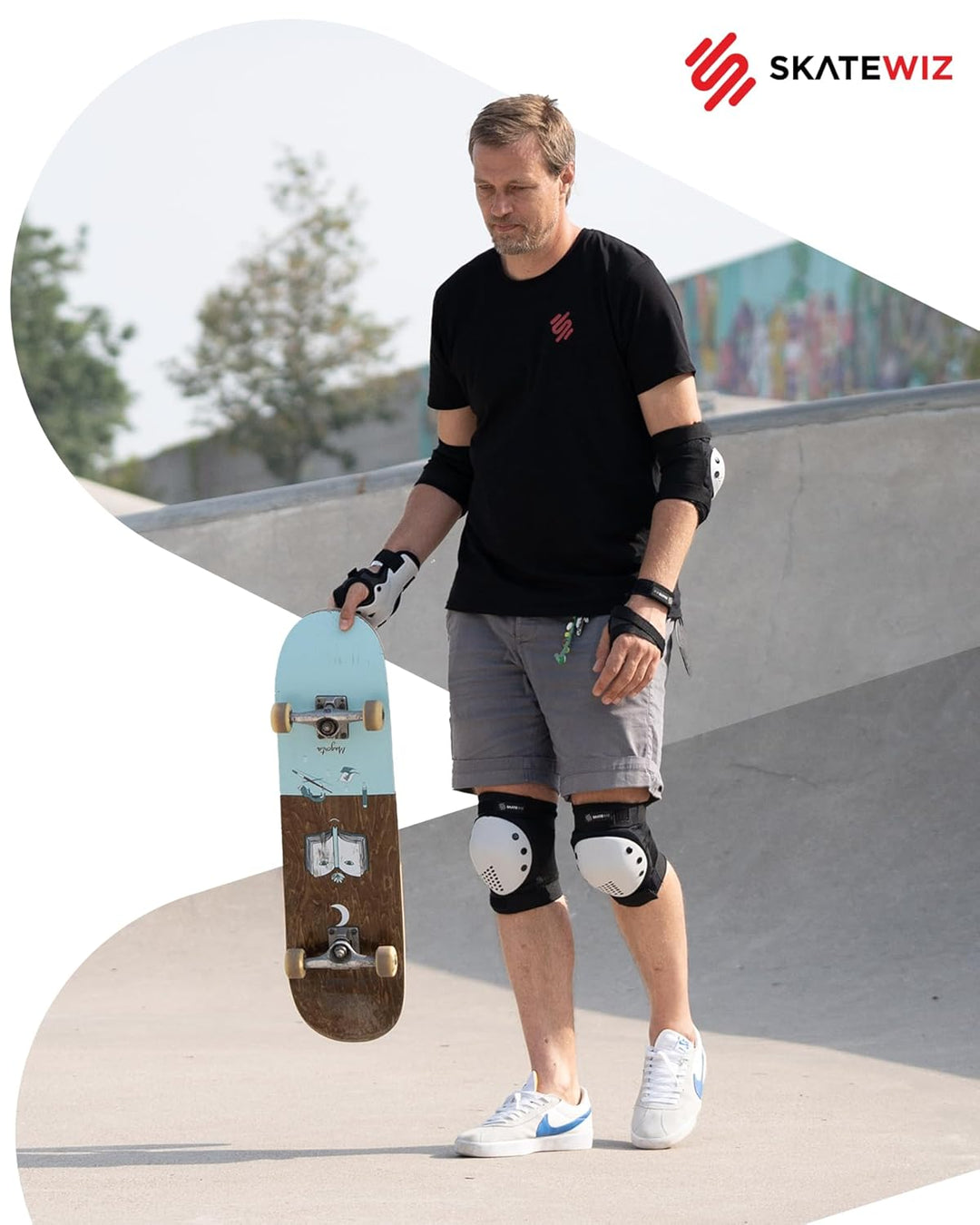SKATEWIZ Inliner Schoner Erwachsene - Schoner Inliner Erwachsene - Knieschützer - Schützer Skate Pro