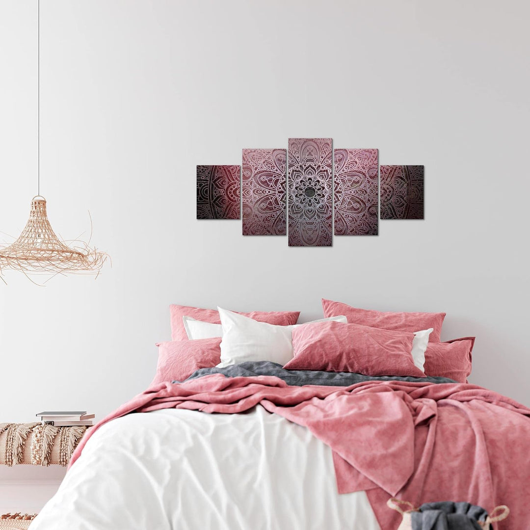 Runa Art Wandbilder Mandala 5 Teilig Bild auf Vlies Leinwand Deko Wohnzimmer Schlafzimmer Abstrakt R