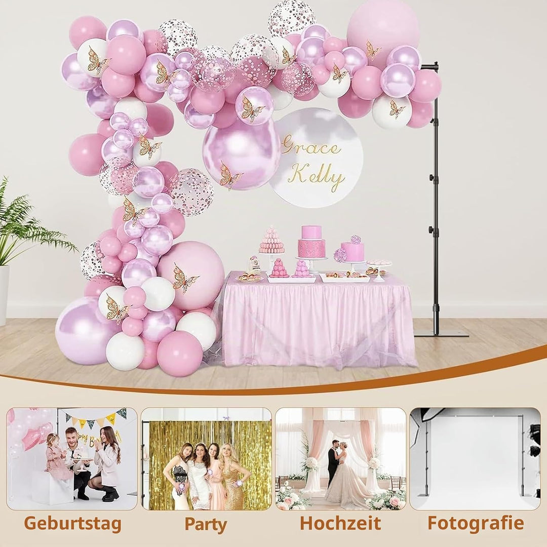 EMART Foto Hintergrund Ständer mit Stahlsockel, 2,6m x 3m Verstellbarer Hintergrundsystem, Hintergru