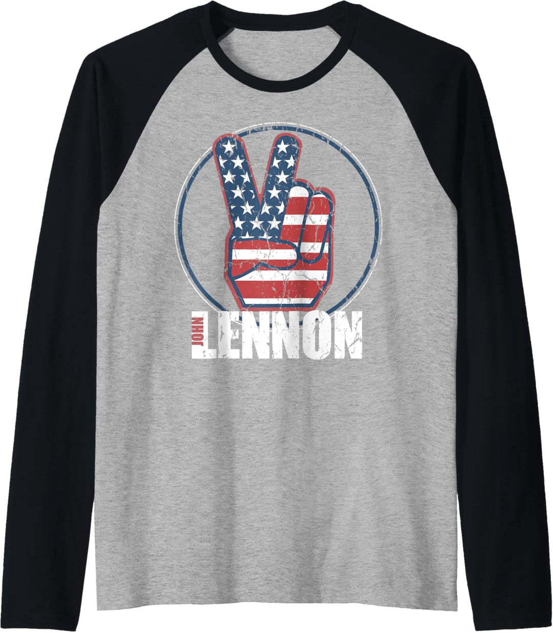 John Lennon - Rot, Weiss, Blau Peace Raglan