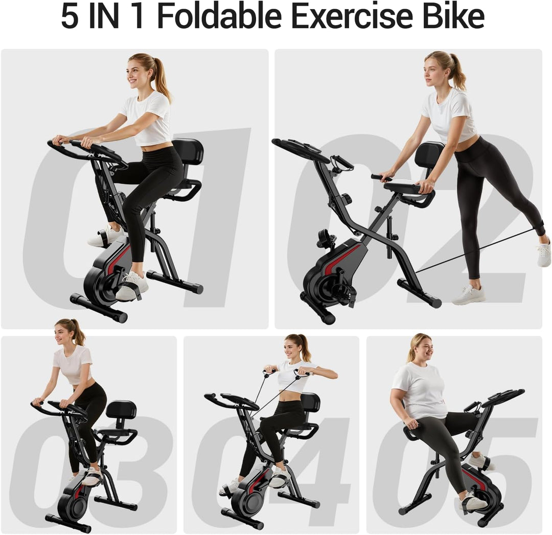 UMAY Heimtrainer Fahrrad Klappbar, Indoor Spinning Bike, Ergometer mit Pulsmessung & LED Display, Ho