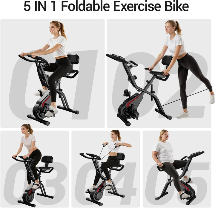 UMAY Heimtrainer Fahrrad Klappbar, Indoor Spinning Bike, Ergometer mit Pulsmessung & LED Display, Ho