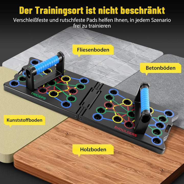 24-In-1-Push-Up Liegestütz-Brett faltbares Push-Up-Board mit rutschfestem Griff, zum Üben der Schult