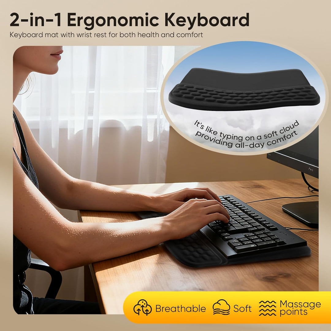 Handballenauflage Tastatur,Handstütze Tastatur Handauflage Ergonomisch,Memory-Schaum Rutschfest Tast