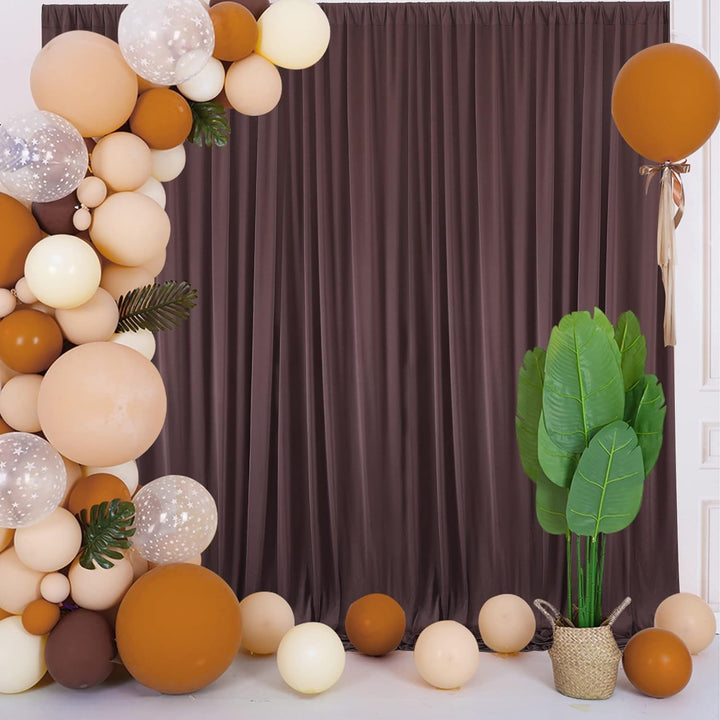 3x3 m Braun Vorhang für Kulissen und Party-Hintergrund - Polyester Hochzeit Hintergrund für Geburtst