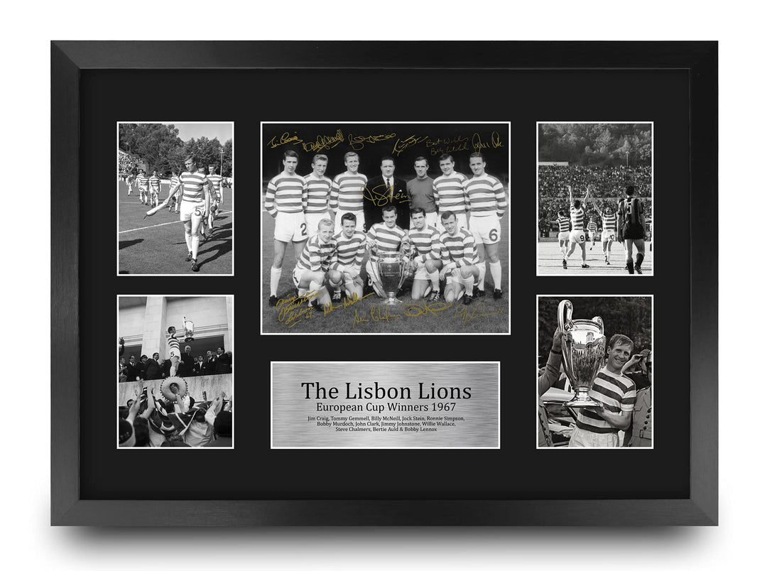 HWC Trading FR A3 Celtic Lissabon Lions 1967 UEFA Euro Cup Gewinner, Autogramm, signiert, für Fussba