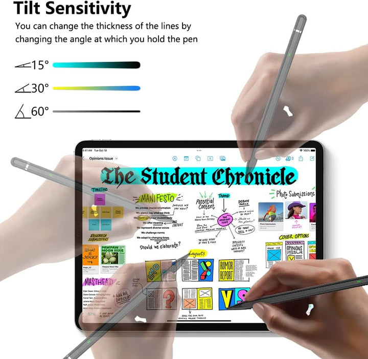 KIROSA Apple Pencil 2. Generation, 2023 Upgrade iPad Stift mit Schnellladung, Neigung Handflächenabw