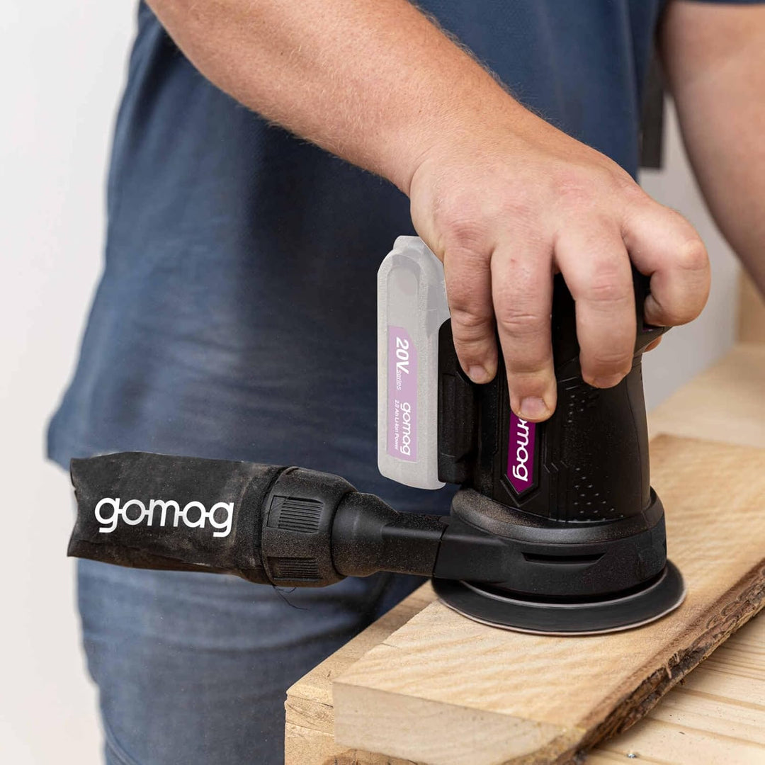 Gomag Akku-Exzenterschleifer GO-EXS125 Set S 20V | Schleifblatt Ø 125 mm | Softstart | Schwingzahlre