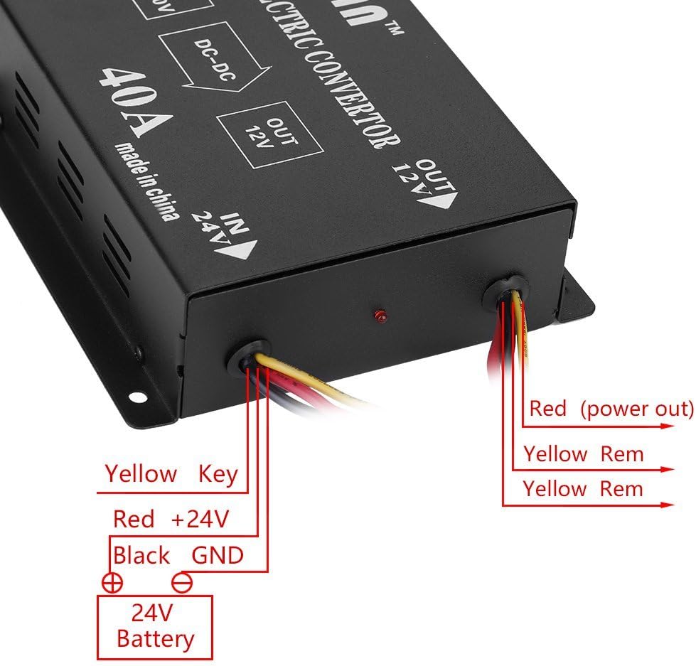 KIMISS Auto Stromrichte Spannungsreduzierer DC 24 V zu 12 V Power Converter Elektrische Inverter Spa