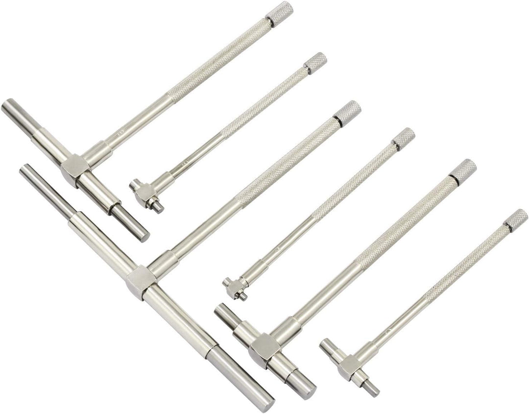 ANCLLO 6er Pack Präzisionsteleskoplehre 8-150mm Innen T Bohrlochlehre Set