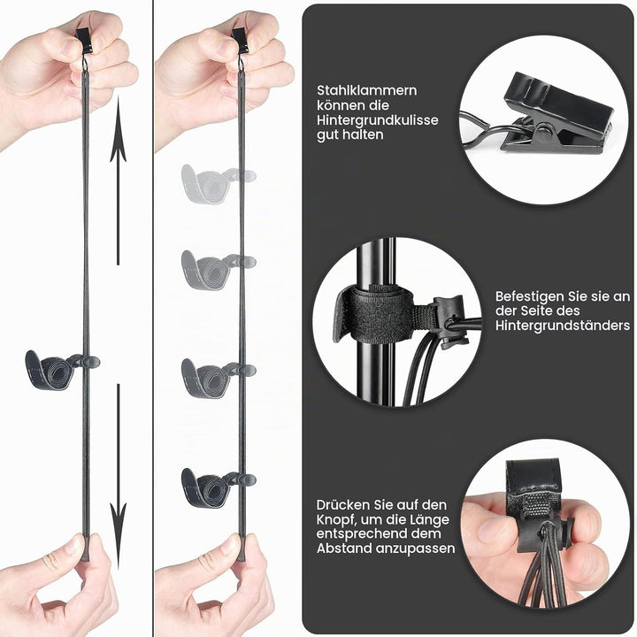 EMART Klemmzwingen Set, Klammern Fotohintergrund Gross und Hintergrund Klammer Halter für Fotowand H