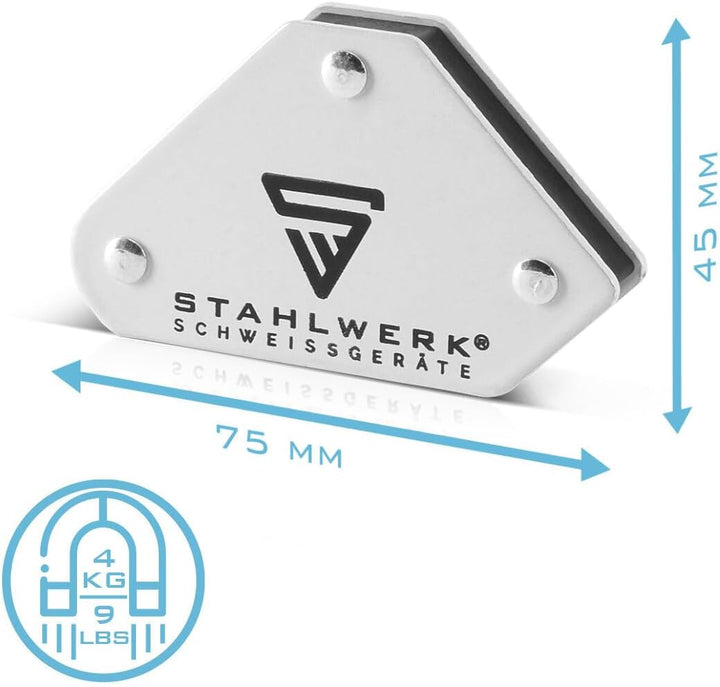 STAHLWERK 6 × Magnet-Schweisswinkel Magnetwinkel Schweissmagnet 30° x 45° x 60° x 75° x 90° x 135°,