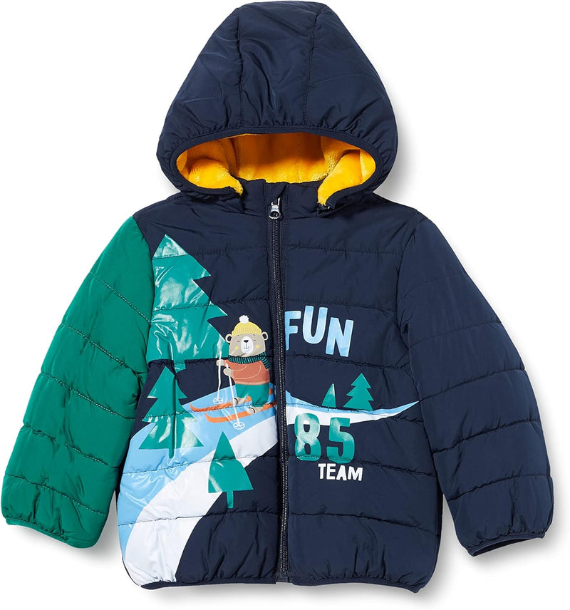 Chicco Baby-Jungen Giubbino Imbottito Con Cappuccio Removibile Regenjacke 68 Blau (633), 68 Blau (63