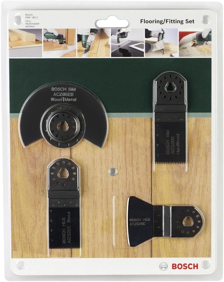 Bosch 4tlg. Boden- und Einbauset Holz für Multifunktionswerkzeuge Starlock Set für Bodenbelag, Holz