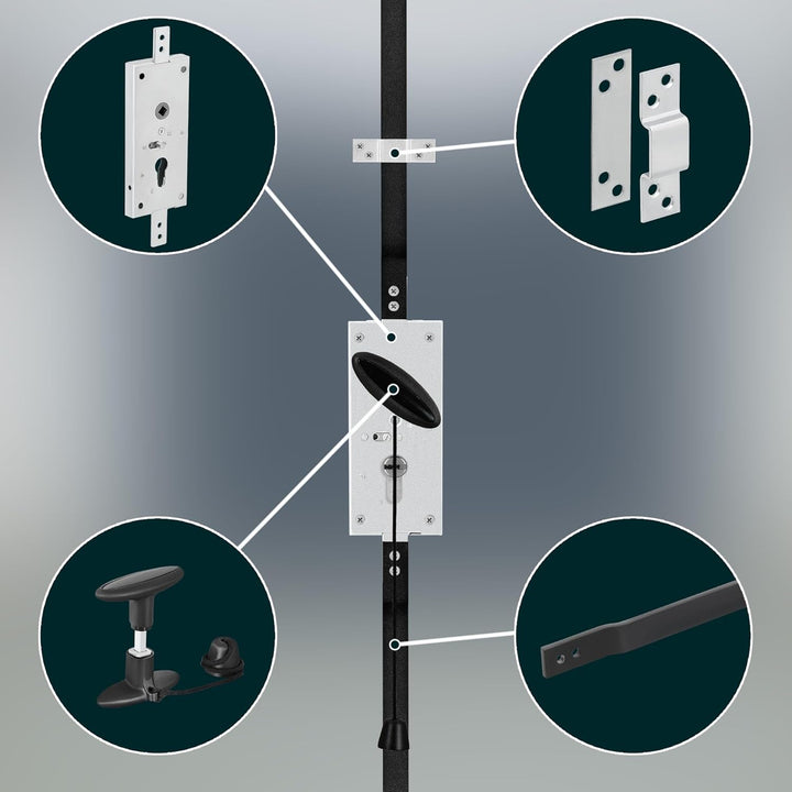 KOTARBAU® Garagenschloss 60 mm Stahl Set Garagentorschloss Torschloss Profilzylinder für Schwingtore