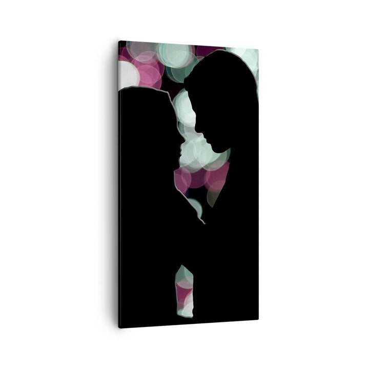 Bilder auf Leinwand 55x100cm Leinwandbild mit Rahmen Paar Liebe Beziehung Gross Wanddeko Bild Schlaf