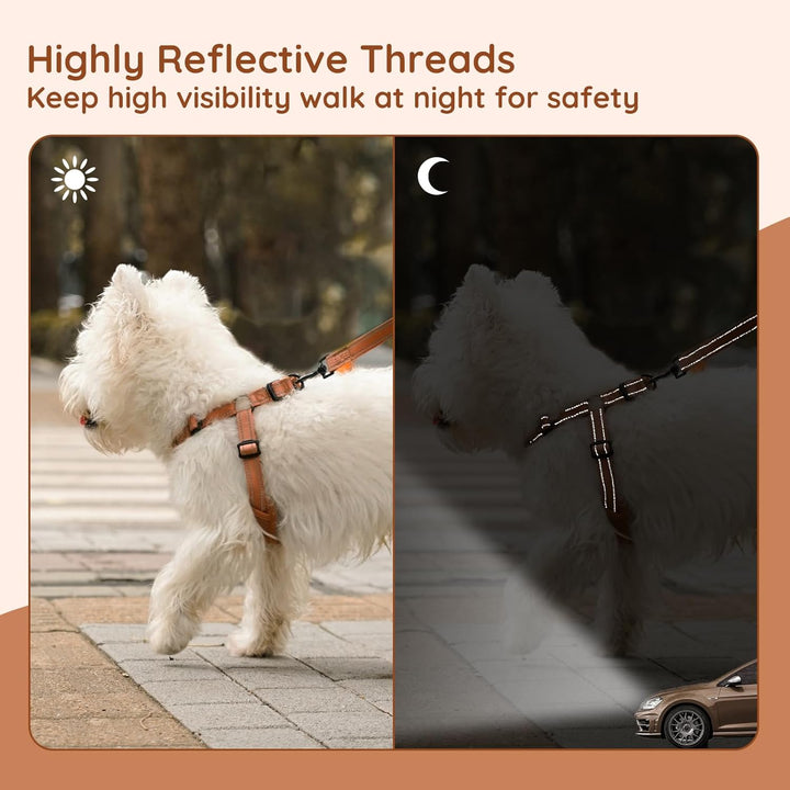 BELLA & PAL Hundegeschirr und Leine Set, Step-in Design mit atmungsaktivem Air-Mesh, reflektierenden