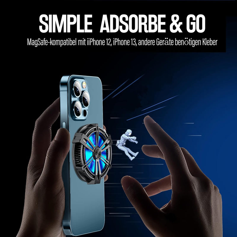 TRILINK Handy-Kühler, Telefon-/Tablet-Kühler, Magnetischer Telefon-Kühlventilator für iPhone/Android