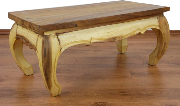 livasia Opiumtisch, Couchtisch, Sofatisch, Massivholztisch, Beistelltisch (Natur), Natur