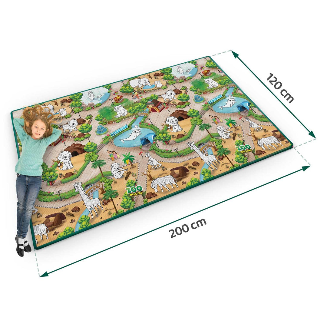 Ricokids - Spielmatte zum Bemalen - Set mit Buntstiften - für Babys und Kinder, Mädchen, Jungs - mit