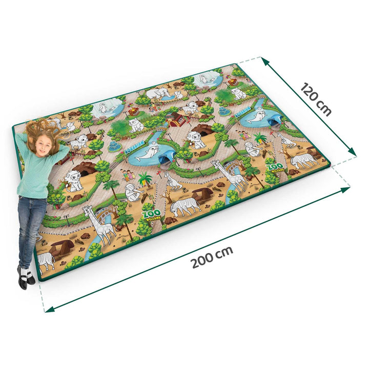 Ricokids - Spielmatte zum Bemalen - Set mit Buntstiften - für Babys und Kinder, Mädchen, Jungs - mit