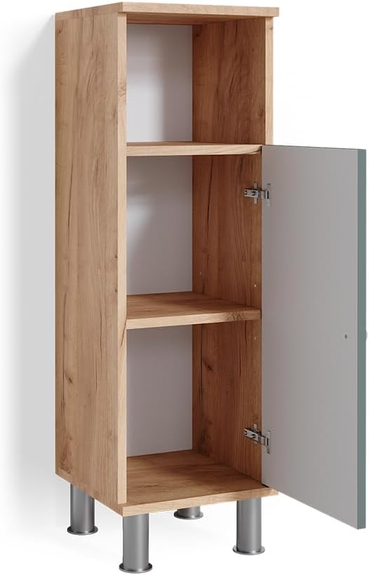 Vicco Midischrank Fynn, Grün/Goldkraft Eiche, 30 x 95 cm Grün 30x95x30 cm, Grün 30x95x30 cm