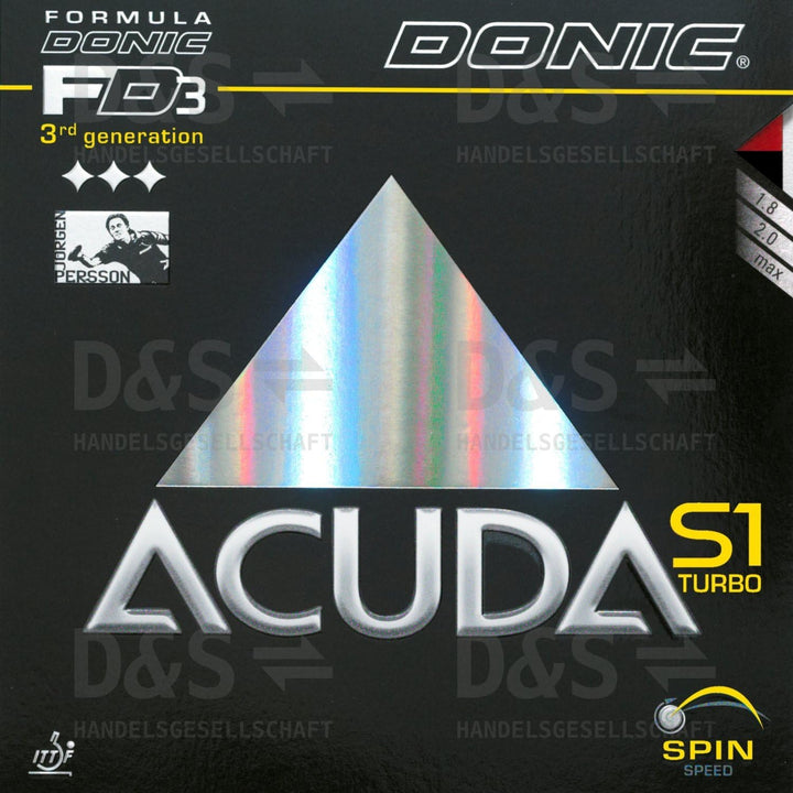 DONIC Belag Acuda S1 Turbo Schwarz 2,0mm, Schwarz 2,0mm