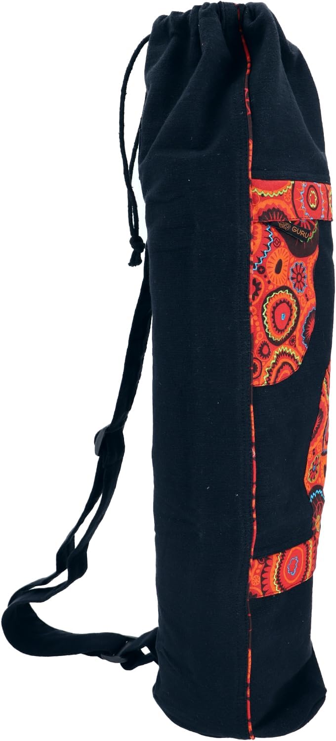 GURU SHOP Ethno-Yogamatten-Tasche, Unisex - Erwachsene, 70x15x15 cm Schwarz, Schwarz