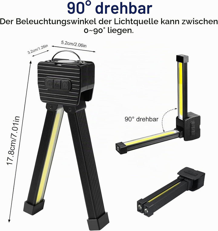 Posing Lampe Gym Magnetisch, Posing Lampe für Gym Selfies, 7th Gear Dimming, Portable Magnetic LED F