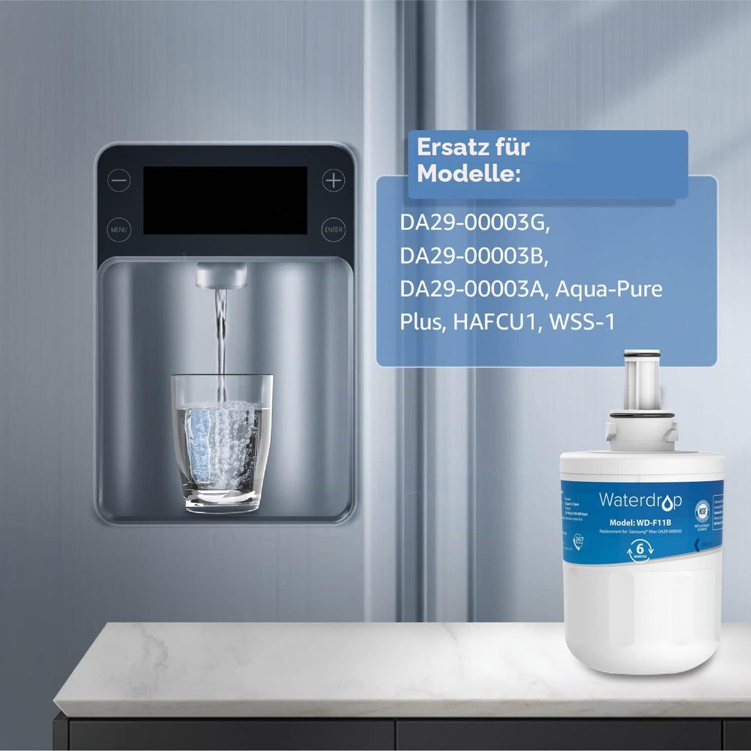 Waterdrop DA29-00003G Kühschrank Wasserfilter, Ersatz für Samsung AquaPure Plus DA29-00003G, DA29-00